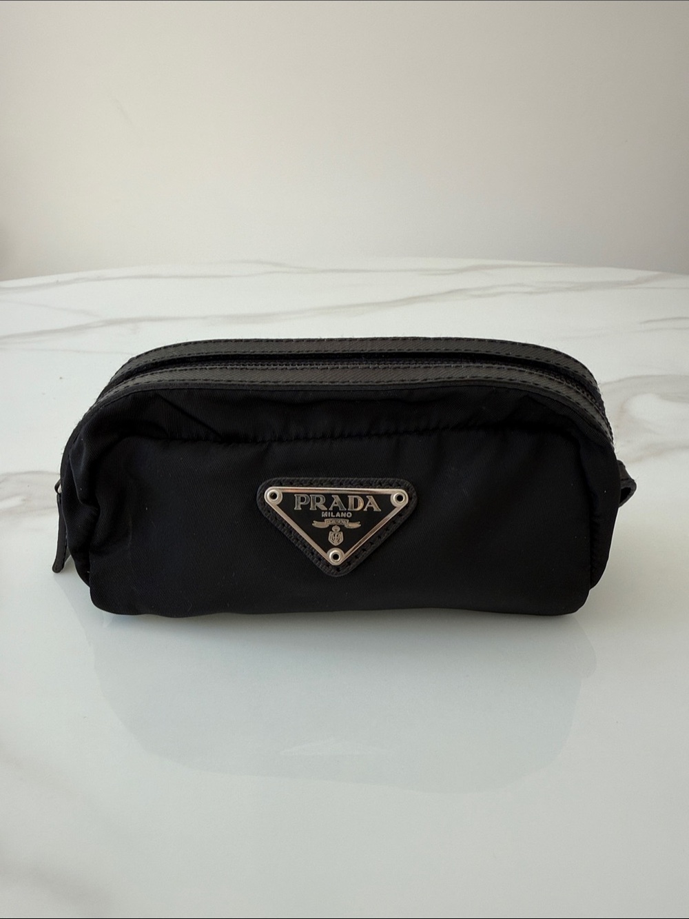 Prada Black Nylon Micro Pouch